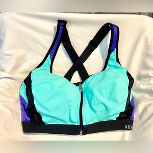 *EUC* VSX VICTORIA’S SECRET Sports Bra -Wmn’s 34D- Front Zip X-back - Multicolor